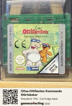 Ottos Ottifanten: Kommando Störtebeker Game Boy Color, PAL cartridge label