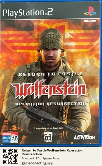 Return to Castle Wolfenstein: Operation Resurrection PlayStation 2, Spain box front