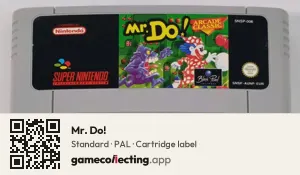 Mr. Do! Super Nintendo Entertainment System, PAL cartridge label