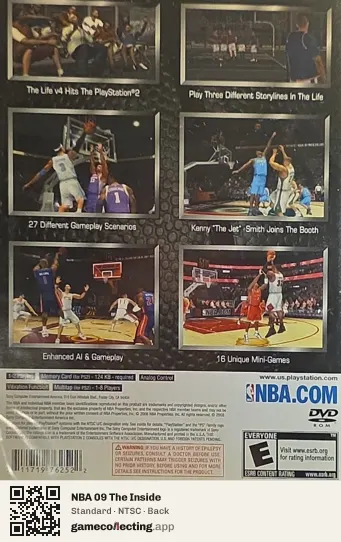 NBA 09 The Inside PlayStation 2, NTSC box back