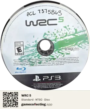 WRC 5 PlayStation 3, NTSC disc