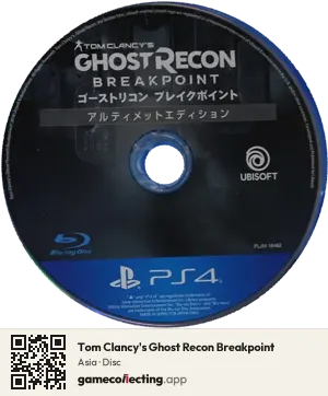 Tom Clancy's Ghost Recon Breakpoint PlayStation 4, Asia disc