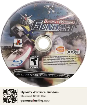Dynasty Warriors: Gundam PlayStation 3, NTSC disc
