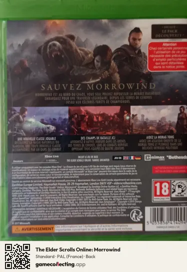 The Elder Scrolls Online: Morrowind Xbox One, France box back