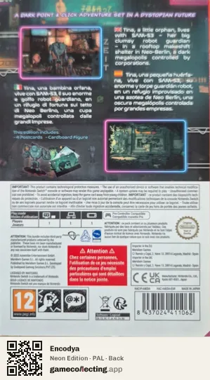 Encodya Nintendo Switch, PAL box back