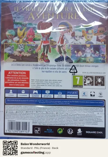 Balan Wonderworld PlayStation 4, France box back