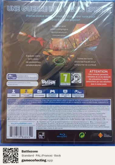 Battlezone PlayStation 4, France box back