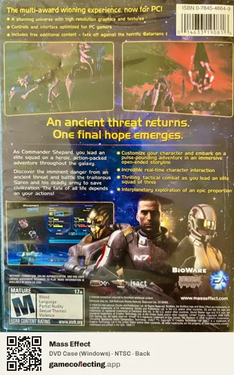 Mass Effect Computer, NTSC box back