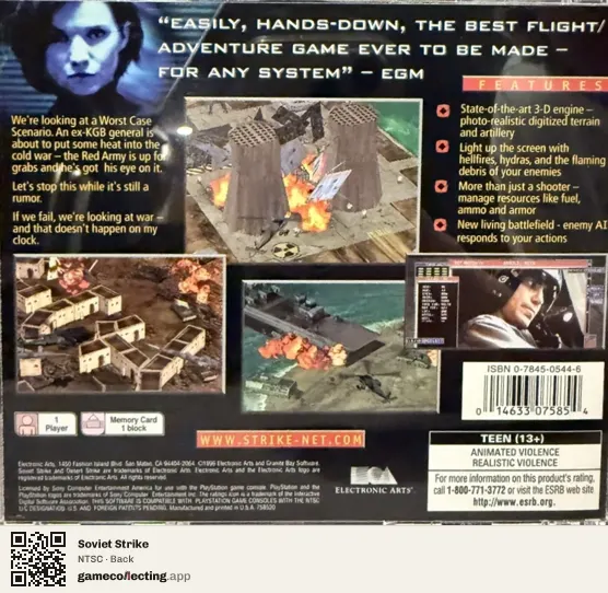 Soviet Strike PlayStation, NTSC box back