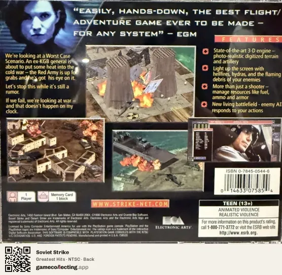 Soviet Strike PlayStation, NTSC box back