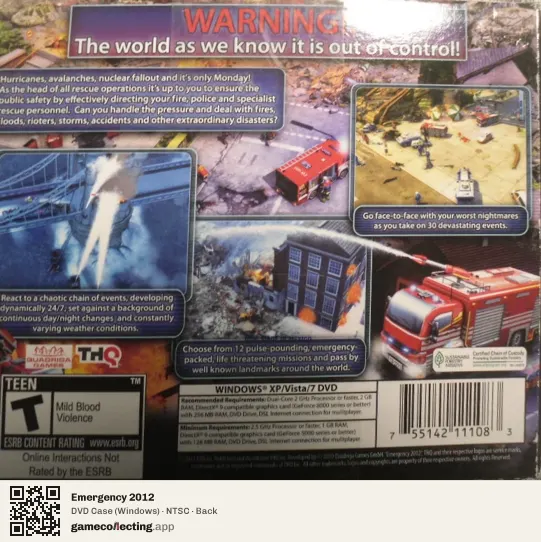 Emergency 2012 Computer, NTSC box back