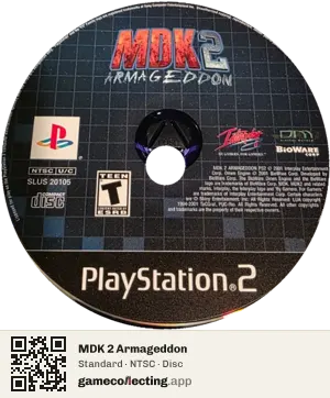 MDK 2 Armageddon PlayStation 2, NTSC disc