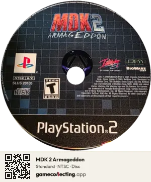 MDK 2 Armageddon PlayStation 2, NTSC disc