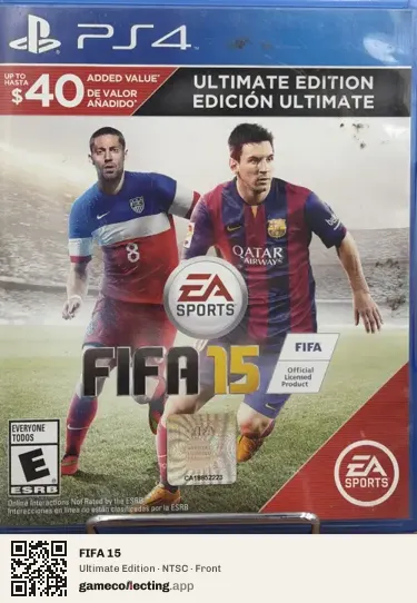FIFA 15 PlayStation 4, NTSC box front