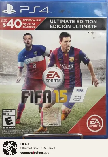 FIFA 15 PlayStation 4, NTSC box front