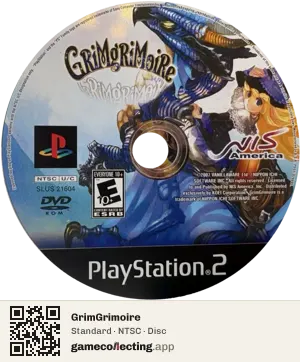 GrimGrimoire PlayStation 2, NTSC disc