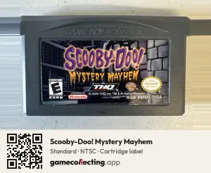Scooby-Doo! Mystery Mayhem Game Boy Advance, NTSC cartridge label