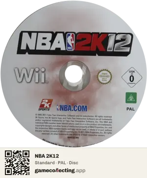NBA 2K12 Nintendo Wii, PAL disc