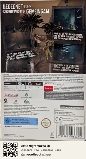 Little Nightmares III Nintendo Switch, Germany box back