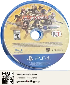Warriors All-Stars PlayStation 4, NTSC disc