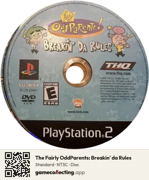 The Fairly OddParents: Breakin' da Rules PlayStation 2, NTSC disc