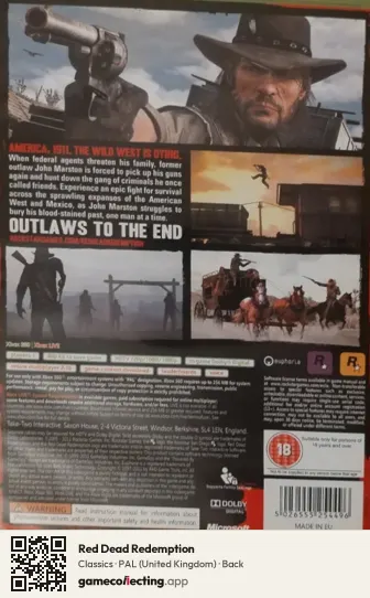 Red Dead Redemption Xbox 360, United Kingdom box back