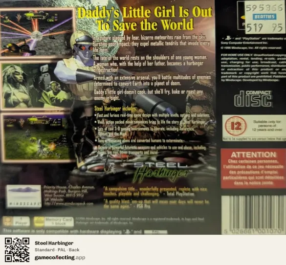Steel Harbinger PlayStation, PAL box back