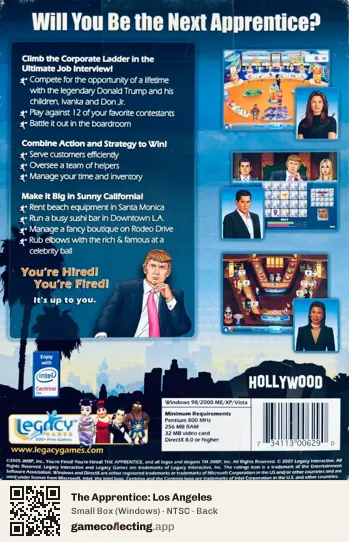 The Apprentice: Los Angeles Computer, NTSC box back