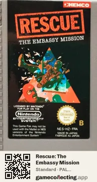 Rescue: The Embassy Mission Nintendo Entertainment System, PAL cartridge label