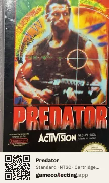 Predator Nintendo Entertainment System, NTSC cartridge label