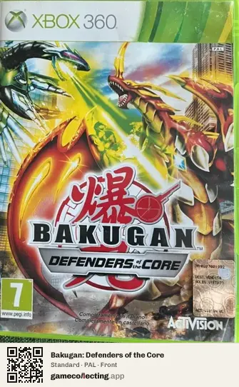 Bakugan: Defenders of the Core Xbox 360, PAL box front