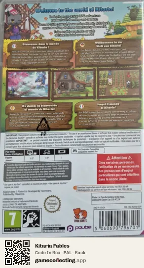 Kitaria Fables Nintendo Switch, PAL box back