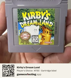 Kirby's Dream Land Game Boy, NTSC cartridge label
