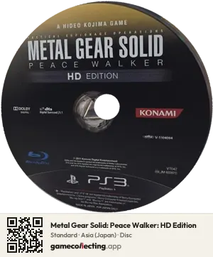 Metal Gear Solid: Peace Walker: HD Edition PlayStation 3, Asia disc