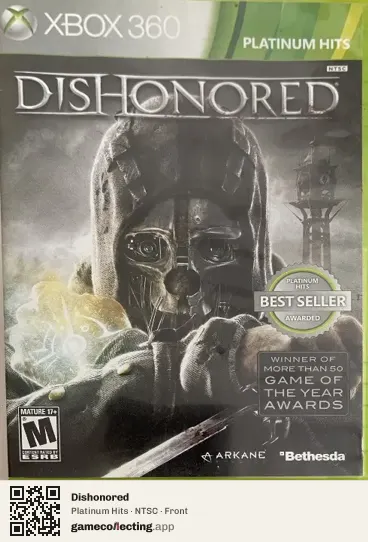 Dishonored Xbox 360, NTSC box front