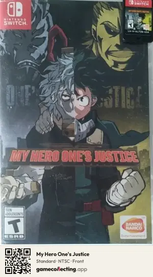 My Hero One's Justice Nintendo Switch, NTSC box front