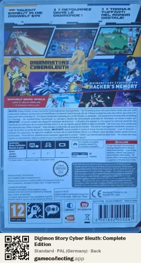 Digimon Story Cyber Sleuth: Complete Edition Nintendo Switch, Germany box back