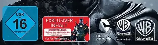 Batman: Arkham Origins, the USK square on its front
