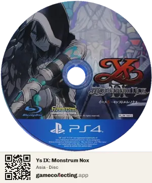 Ys IX: Monstrum Nox PlayStation 4, Asia disc