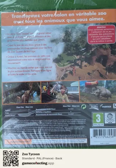 Zoo Tycoon Xbox One, France box back
