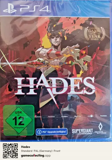 Hades PlayStation 4, Germany box front