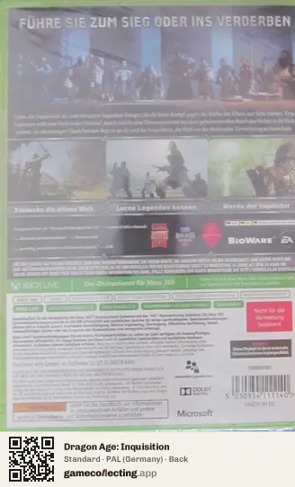 Dragon Age: Inquisition Xbox 360, Germany box back