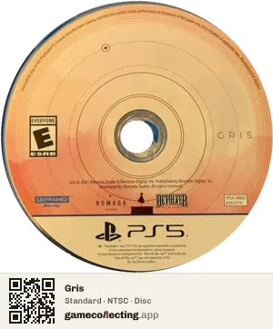 Gris PlayStation 5, NTSC disc