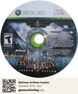 Batman: Arkham Asylum Xbox 360, NTSC disc