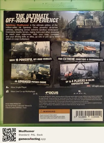 MudRunner Xbox One, PAL box back