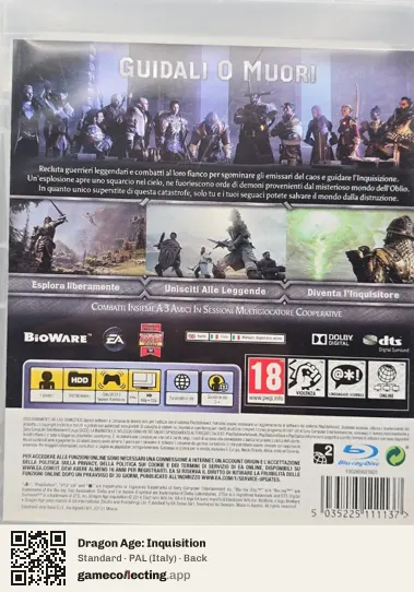Dragon Age: Inquisition PlayStation 3, Italy box back