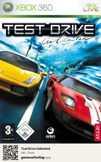 Test Drive Unlimited Xbox 360, PAL box front