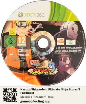 Naruto Shippuden: Ultimate Ninja Storm 3 Full Burst Xbox 360, PAL disc
