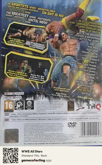WWE All Stars PlayStation 2, PAL box back
