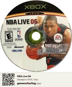 NBA Live 06 Xbox, NTSC disc